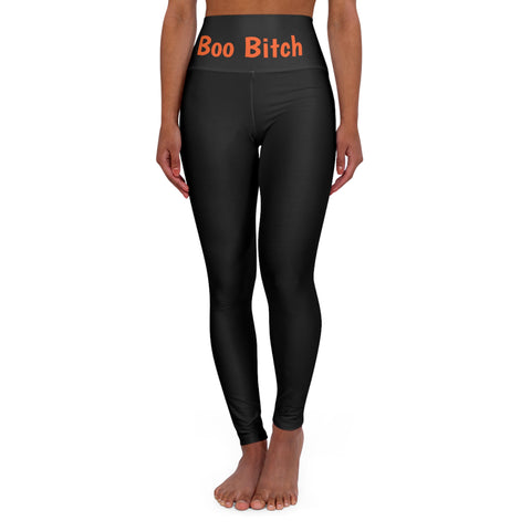 Boo Bitch High Waisted Yoga Leggings(black)